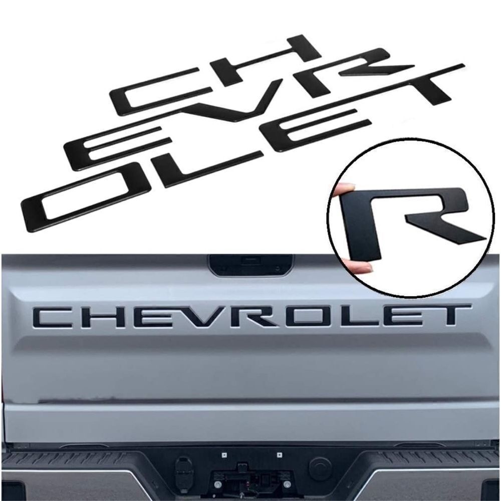 Chevrolet Tailgate Insert Letters 3D Black 2019-2023 Silverado NWT